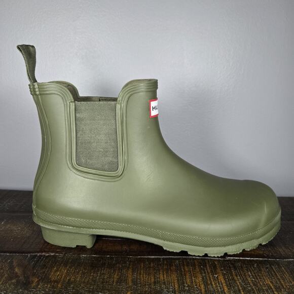 Hunter Original Chelsea Womens Size 11 Rain Boots Short Waterproof Green Matte - Picture 5 of 11